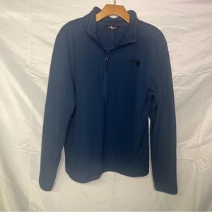 THE NORTH FACE Men’s SZ M BLUE 1/4 ZIP LOGO FLEECE SWEATSHIRT PULLOVER